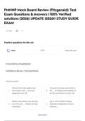 PMHNP Mock Board Review &lpar;Fitzgerald&rpar;&colon; Test Exam Questions & Answers &vert; 100&percnt; Verified solutions &lpar;2026&rpar; UPDATE &vert;2026&excl;&excl; STUDY GUIDE EXAM  