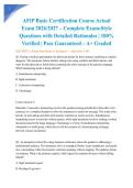 AFIP Basic Certification Course Actual Exam 2026&sol;2027 &ndash; Complete Exam-Style Questions with Detailed Rationales &vert; 100&percnt; Verified &vert; Pass Guaranteed &ndash; A&plus; Graded&NewLine;&NewLine;