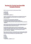Nursing 212- Pre-Op Care Exam With Complete Solutions