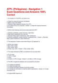 ATPL &lpar;Philippines&rpar; - Navigation 1 Exam Questions and Answers 100&percnt; Correct