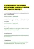 C214 OA FINANCIAL MANAGEMENT&NewLine;ACTUAL TEST PAPER 2026 QUESTIONS&NewLine;WITH SOLUTIONS GRADED A&plus;