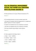 C214 OA FINANCIAL MANAGEMENT&NewLine;ACTUAL TEST PAPER 2026 QUESTIONS&NewLine;WITH SOLUTIONS GRADED A&plus;