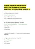 C214 OA FINANCIAL MANAGEMENT&NewLine;CERTIFICATION EVALUATION 2026&NewLine;QUESTIONS WITH SOLUTIONS GRADED A&plus;
