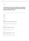 NUR 211 fundamentals nursing EXAM A&plus; GRADE ASSURED COMPLETE SOLUTIONS AND VERIFIED ANSWERS