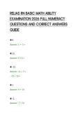 RELIAS RN BASIC MATH ABILITY&NewLine;EXAMINATION 2026 FULL NUMERACY&NewLine;QUESTIONS AND CORRECT ANSWERS&NewLine;GUIDE
