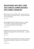 RELIAS RN BASIC MATH ABILITY GUIDE&NewLine;2026 COMPLETE LEARNING RESOURCE&NewLine;WITH CORRECT ANSWER SET&NewLine;