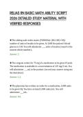 RELIAS RN BASIC MATH ABILITY SCRIPT&NewLine;2026 DETAILED STUDY MATERIAL WITH&NewLine;VERIFIED RESPONSES&NewLine;