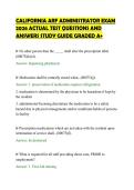 CALIFORNIA ARF ADMINISTRATOR EXAM&NewLine;2026 ACTUAL TEST QUESTIONS AND&NewLine;ANSWERS STUDY GUIDE GRADED A&plus;