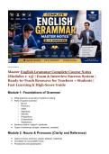 Complete English Grammar Master Notes &lpar;1&ndash;15 Modules&rpar; &vert; For Exams & Acing Interviews Made Easy &vert; Ready-Made Teaching Material for Teachers &plus; Students &vert; Learn Faster&comma; Score Higher