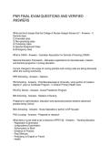 PNR FINAL EXAM QUESTIONS AND VERIFIED ANSWERS