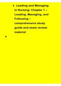  Leading and Managing in Nursing Chapter 1 Leading Managing and Following Comprehensive Study Guide 2025&sol; 2026