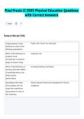 Final Praxis II 5095 Physical Education Questions &NewLine;with Correct Answers 