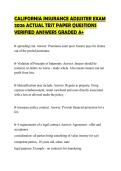 CALIFORNIA INSURANCE ADJUSTER EXAM&NewLine;2026 ACTUAL TEST PAPER QUESTIONS&NewLine;VERIFIED ANSWERS GRADED A&plus;