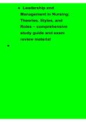  Leadership and Management in Nursing Theories Styles and Roles Comprehensive Study Guide 2025&sol; 2026
