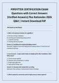 PIPEFITTER CERTIFICATION EXAM Questions with Correct Answers &lpar;Verified Answers&rpar; Plus Rationales 2026 Q&A &vert; Instant Download Pdf