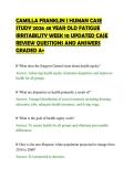 CAMILLA FRANKLIN I HUMAN CASE&NewLine;STUDY 2026 48 YEAR OLD FATIGUE&NewLine;IRRITABILITY WEEK 10 UPDATED CASE&NewLine;REVIEW QUESTIONS AND ANSWERS&NewLine;GRADED A&plus;