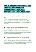 SAFE MLO NATIONAL COMPONENT WITH&NewLine;UNIFORM STATE EXAM SCRIPT&NewLine;COMPREHENSIVE STUDY GUIDE&NewLine;QUESTIONS WITH ACCURATE SOLUTIONS&NewLine;