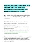 SAFE MLO NATIONAL COMPONENT WITH&NewLine;UNIFORM STATE TEST BANK FULL&NewLine;SOLUTION VERIFIED QUESTIONS AND&NewLine;ANSWERS GUARANTEED TO PASS&NewLine;