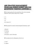 ARE PRACTICE MANAGEMENT&NewLine;EXAM 2026 DESIGN SCRIPT SOLVED&NewLine;QUESTIONS VERIFIED ANSWERS A&plus; 