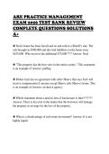 ARE PRACTICE MANAGEMENT&NewLine;EXAM 2026 TEST BANK REVIEW&NewLine;COMPLETE QUESTIONS SOLUTIONS&NewLine;A&plus;&NewLine;