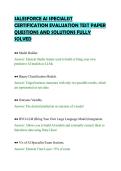SALESFORCE AI SPECIALIST&NewLine;CERTIFICATION EVALUATION TEST PAPER&NewLine;QUESTIONS AND SOLUTIONS FULLY&NewLine;SOLVED