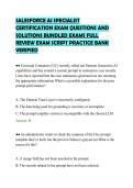 SALESFORCE AI SPECIALIST&NewLine;CERTIFICATION EXAM QUESTIONS AND&NewLine;SOLUTIONS BUNDLED EXAMS FULL&NewLine;REVIEW EXAM SCRIPT PRACTICE BANK&NewLine;VERIFIED&NewLine;