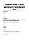 ABR Radiation Oncology Certification&NewLine;Examination &ndash; Practice Exam&vert; WITH MUST&NewLine;KNOW QUESTIONS AND ANSWER 2026&vert;&NewLine;2027