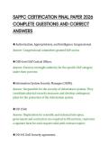 SAPPC CERTIFICATION FINAL PAPER 2026&NewLine;COMPLETE QUESTIONS AND CORRECT&NewLine;ANSWERS