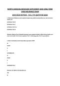 NORTH CAROLINA MEDICARE SUPPLEMENT AND LONG-TERM&NewLine;CARE INSURANCE EXAM&NewLine;2025&sol;2026 EDITION &ndash; FULL 175-QUESTION BANK
