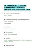 ASCP HEMATOLOGY EXAM SCRIPT&NewLine;COMPREHENSIVE STUDY GUIDE&NewLine;QUESTIONS WITH ACCURATE SOLUTIONS&NewLine;
