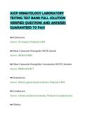 ASCP HEMATOLOGY LABORATORY&NewLine;TESTING TEST BANK FULL SOLUTION&NewLine;VERIFIED QUESTIONS AND ANSWERS&NewLine;GUARANTEED TO PASS&NewLine;