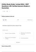 OMSA-Study Guide &vert; Actual 2026 &sol; 2027 Questions with Verified Answers Grade A&plus; Guarantee