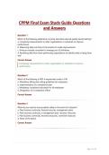 CPPM Final Exam Study Guide Questions and Answers&NewLine;