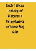 Chapter 1 Effective Leadership and Management in Nursing Questions and Answers Study Guide 2025&sol; 2026
