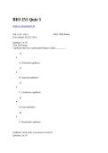 BIO 251 Quiz 3 Comprehensive Study Guide &plus; Exam Questions & Solutions Graded A&plus;
