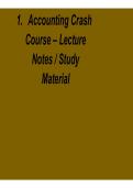 Accounting Crash Course Lecture Notes Study Material 2025&sol; 2026