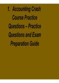  Accounting Crash Course Practice Questions Practice Questions and Exam Preparation Guide 2025&sol; 2026