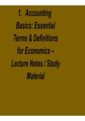  Accounting Basics Essential Terms & Definitions for Economics Lecture Notes Study Material 2025&sol; 2026