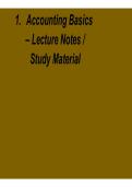 Accounting Basics Lecture Notes Study Material 2025&sol; 2026