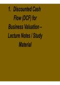  Discounted Cash Flow &lpar;DCF&rpar; for Business Valuation Lecture Notes Study Material 2025&sol; 2026