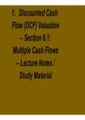 Discounted Cash Flow &lpar;DCF&rpar; Valuation Section 6&period;1 Multiple Cash Flows Lecture Notes Study Material 2025&sol; 2026