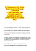Pre-Assessment Monitoring Student Learning Through Assessment QUESTIONS AND VERIFIED CORRECT ANSWERS GRADED A&plus; -LATEST - 100- GUARANTEED PASS&period;docx&NewLine;&NewLine;