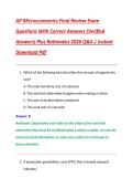 AP Microeconomics Final Review Exam &NewLine;Questions With Correct Answers &lpar;Verified &NewLine;Answers&rpar; Plus Rationales 2026 Q&A &vert; Instant &NewLine;Download Pdf 
