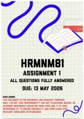 HRMNM81 Assignment 1 Memo &vert; Due 13 May 2026