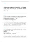ATI mental health proctored EXAM A&plus; GRADE ASSURED COMPLETE SOLUTIONS AND VERIFIED ANSWERS