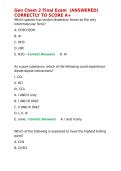 Gen Chem 2 Final Exam &lpar;ANSWERED&rpar; CORRECTLY TO SCORE A&plus;
