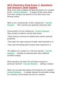ACS Chemistry Final Exam 2&comma; Questions and Answers 2026 Update