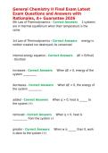 General Chemistry II Final Exam Latest Exam Questions and Answers with Rationales&comma; A&plus; Guarantee
