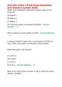 ACS Gen Chem 2 Final Exam Questions and Answers &lpar;Latest 2026&rpar;&period;