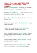 Chem 2 Final Exam QUESTIONS AND ANSWERS 2026 UPDATE - 100- CORRECT&period;